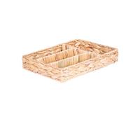 Dibor Water Hyacinth Cutlery Tray Utensil Holder Basket Four Compartment Kitchen Worktop Dining Table Breakfast Bar Cutlery Holder Knife Fork Spoon Utensils Holder Caddy