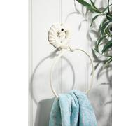 Dibor White Cast Iron Towel Ring Love Heart Ornate Towel Rail Napkin Holder Dibor White