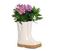 Dibor White Ceramic Flower Pot Houseplant Pot Herb Flower Planter (BR04)