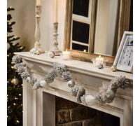 Dibor White Frosted Xmas Table Decoration Christmas Garland 1.2M