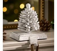 Dibor White Pine Cone Decorative Stocking Hook Fireplace Stocking Holder Christmas Stocking Holder