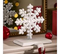 Dibor White Snowflake Decorative Stocking Hook Fireplace Stocking Holder Christmas Stocking Holder