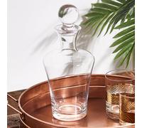 Dibor Wine Carafe Aerator With Weighted Stopper Lid Lead-Free Fluted Stem Port Glassware Spirit Whisky Decanter 1L