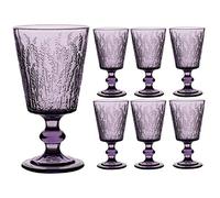 Dibor Wine Glass Set of 6 - Purple Dishwasher Safe 295ml Goblets Alfresco Dining Glassware