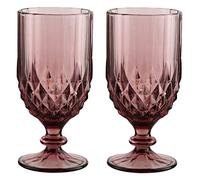 Dibor Wine Glasses Set of 2 Pink 340ml Dishwasher Safe Goblets Alfresco Dining Glassware