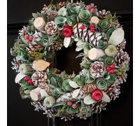 Dibor Winter Forest Treasures Festive Decor Autumn-Winter Front Door Wreath Christmas Wreath 38Cm