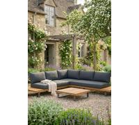 Dibor Wooden Corner Garden Sofa Set Furniture with Cushions & Coffee Table in Grey Dibor Grey