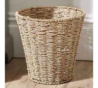 Dibor Woven Seagrass Bin Wastepaper Basket Rattan Dustbin Home Office Living Room Bedroom Waste Bin