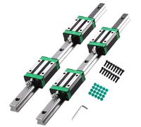 DIBOTISCNC HGR20 300 mm Linear Rail Set of 2 Linear Guide with 4 Pieces HGH20CA Sledge Slider Block 20 mm Linear Rail Sliding Set for DIY 3D Printers and CNC Machines