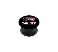 Dibs On The Catcher Romantic Baseball Valentine's Day PopSockets Adhesive PopGrip