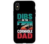 Dibs On The Cornhole Dad Bean Bag Toss Game Cornhole Player Case for iPhone X/XS
