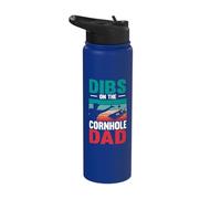 Dibs On The Cornhole Dad Bean Bag Toss Game Cornhole Player Stainless Steel Insulated Water Bottle