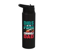 Dibs On The Cornhole Dad Bean Bag Toss Game Cornhole Player Stainless Steel Insulated Water Bottle