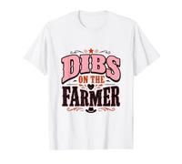 Dibs On The Farmer - Funny Farming Value Graphic T-Shirt, Men, White, L