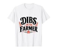 Dibs On The Farmer - Funny Farming Value Graphic T-Shirt, Men, White, M