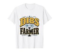 Dibs On The Farmer - Funny Farming Value Graphic T-Shirt, Men, White, M