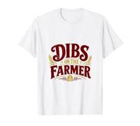 Dibs On The Farmer - Funny Farming Value Graphic T-Shirt, Men, White, XL