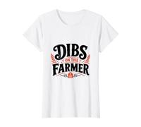 Dibs On The Farmer - Funny Farming Value Graphic T-Shirt, Women, White, L