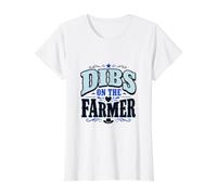 Dibs On The Farmer - Funny Farming Value Graphic T-Shirt, Women, White, M