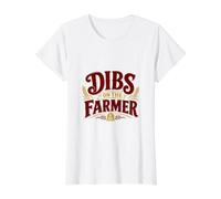 Dibs On The Farmer - Funny Farming Value Graphic T-Shirt, Women, White, M