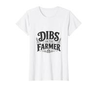 Dibs On The Farmer - Funny Farming Value Graphic T-Shirt, Women, White, S