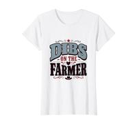 Dibs On The Farmer - Funny Farming Value Graphic T-Shirt, Women, White, S