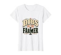 Dibs On The Farmer - Funny Farming Value Graphic T-Shirt, Women, White, S