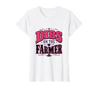 Dibs On The Farmer - Funny Farming Value Graphic T-Shirt, Women, White, S