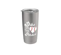 Dibs On The Pitcher - Baseball Pitcher Mom Wife Girlfriend Stainless Steel Insulated Tumbler