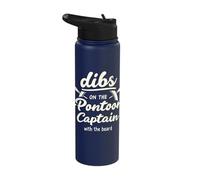 Dibs On The Pontoon Captain with The Beard Stainless Steel Insulated Water Bottle