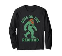 Dibs On The Redhead Bigfoot St Patricks Day Shamrock Clover Long Sleeve T-Shirt