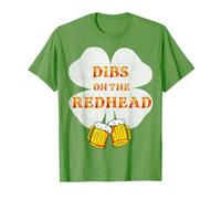 Dibs on The Redhead Funny Irish St Patricks Day Shamrock Tee T-Shirt