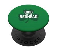 Dibs On The Redhead Shamrock St Patricks Day Quote Vintage PopSockets Adhesive PopGrip