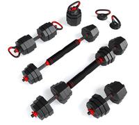 DICAO Adjustable Dumbbell Pair 20kg, 4 In 1 Kettlebell Set, Anti-Slip, Hand Weight Barbell For Home Gym, Muscle Exercises For Men & Women, Bodybuilding Strength (20KG Adjustable Kettlebell Set)