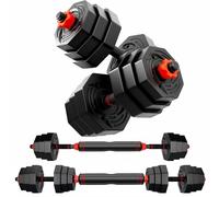 DICAO Adjustable Dumbbells Set 20kg,Dumbbell Barbell Kettlebell Push-Up Stand Perfect for Strength Training Weight Lifting,Weights Dumbbells Set for Men Women GB STOCK (Red-4 Weights)