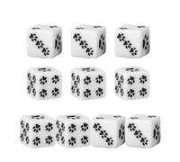 Dice - 10 Piece Cute Cartoon Set 6-Sided Playing Dice Colorful Paw Pattern Design Fun Board Accessories Picnic Travel Camping Family Friends Night Dormitory Classroom Students Teens Adu