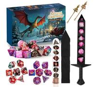 Dice Advent Calendar 2025,Polyhedral Dice Set Advent Calendar for Adults Men Teens,24 Days Christmas Countdown Calendar For Gamers Role Players