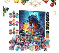Dice Advent Calendar Christmas Countdown | 24 Dice Set Countdown Calendar, RPG Accessories for Teenagers Adults Men, Event Holiday Meeting Board Game