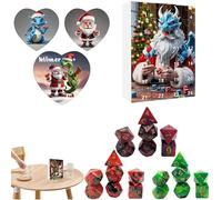 Dice Advent Calendars 2024, Dice Set Advents Calendar With 21 Dice And 3 Acrylic Accessories 24 Days Christmas Countdown Calendar Board Game Toy For Adults & Teenagers