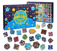Dice Advent Calendars 2025-24PCS Polyhedral Dice Advent Calendars, Mystery Dices Set Christmas Countdown Calendar For RPG, MTGs Table Games,Role Playing Table Game For Gamers Role Players
