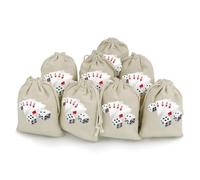 Dice And Poker Printed Drawstring Bag Packs Cotton And Linen Bags Pouch 8 Pieces Storage Reusable Gift Wrap