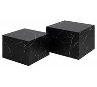 Dice Black Marble Effect Coffee Table (Set of 2)
