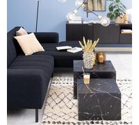 Dice Black Marble Effect Set of 2 Square Coffee Table
