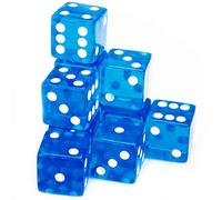 Dice Blue 10pcs Casino Style Large 19mm Hexahedron Acrylic Dice