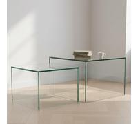 Dice Coffee Table - Clear Glass - Square - Set of 2