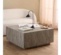 Dice Coffee Table - Grey Marble Effect - Square