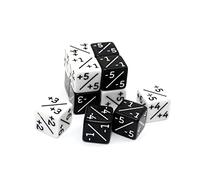 Dice Counters,12 PCS Token Dice D6 Loyalty Dice Set White +1/+1 & Black -1/-1 Compatible with MTG CCG Card Gaming Accessory White Black