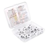 Dice Crossword Game, Fun Word Combination Game Acrylic 6 Sided Crossword Solitaire Dice Game with 12 Dice Letters & Case Alphabet Dice Game Dice Word Games for Camping Games