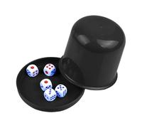 Dice Cup Set - Bar Game Shaker, Classic Dice Kit, Compact Lid Holder | Fun Competitive Dice Toss Experience, Engaging Group Entertainment Great During Game Nights Or Pub Gathering Events