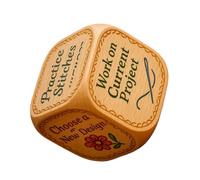 Dice Dice, 6 Sides Wooden Quilter Dice | Engraved Craft Supplies for Beginner Artists Women Coaster Enthusiasts Knitting Travel Workshop